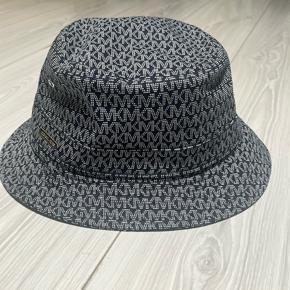 Michael Kors Accessories - Michael Kors MK Blue Monogram Bucket Hat one size